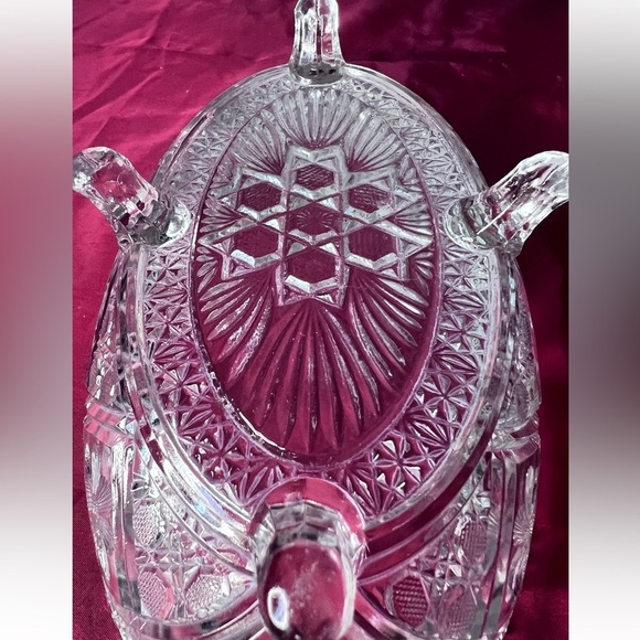 Vintage Crystal Dish with Floral Design - Picture 7 of 8